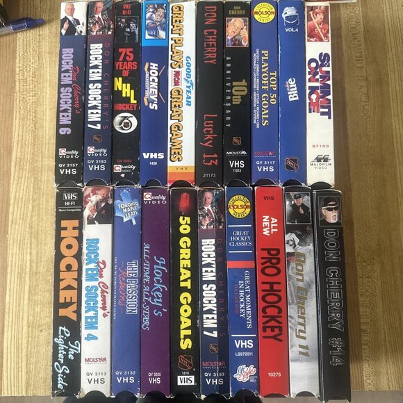 Hockey 20 VHS LOT! Don Cherry Rock’Em Sock’em Great Goals Plays Games NHL 20VHS - Picture 1 of 3